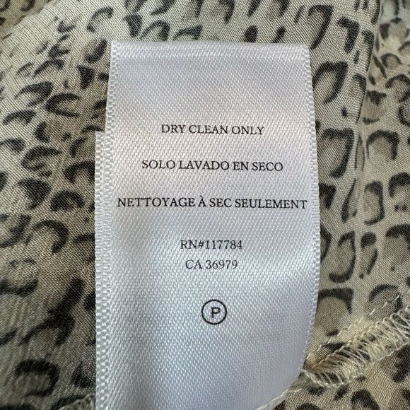 Rails Jasmine Mini Dress Cream Snakeskin Women's Large Smocked Waist V-Neck - Picture 12 of 14